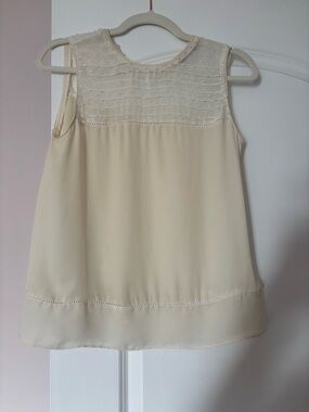 Zara Cream Lace Yoke Sleeveless Camisole